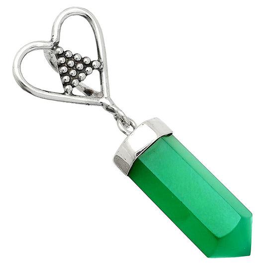 Heart Point - Natural Green Onyx Pendant P-1721 SDP150864