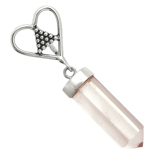 Heart Point - Natural Rose Quartz Pendant P-1721 SDP150871