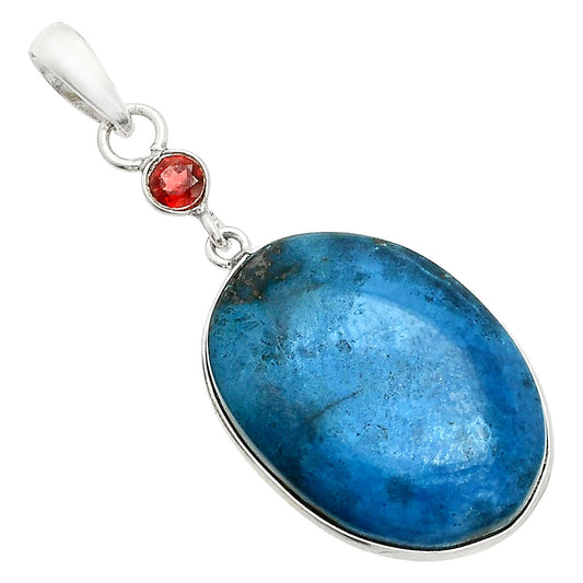 Natural Shattuckite - USA & Garnet Pendant P-1098 SDP150950