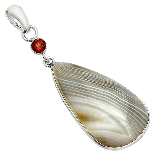 Natural Banded Onyx & Garnet Pendant P-1098 SDP150959