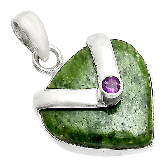 Natural Serpentine & Amethyst Pendant P-1735 SDP151021