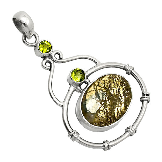 Nipomo Marcasite Agate & Peridot Pendant P-1075 SDP151195