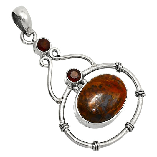 Rare Cady Mountain Agate & Garnet Pendant P-1075 SDP151210