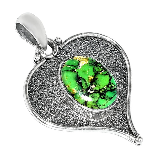Heart - Green Matrix Turquoise Pendant P-1503 SDP151308