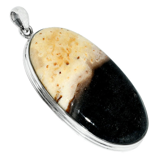 Natural Palm Root Fossil Agate Pendant P-1124 SDP151598