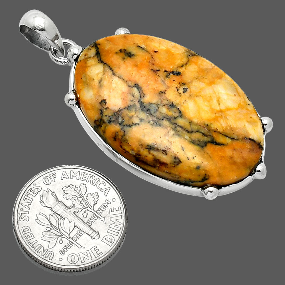 Natural Honey Dendritic Opal Pendant P-1349 SDP151663
