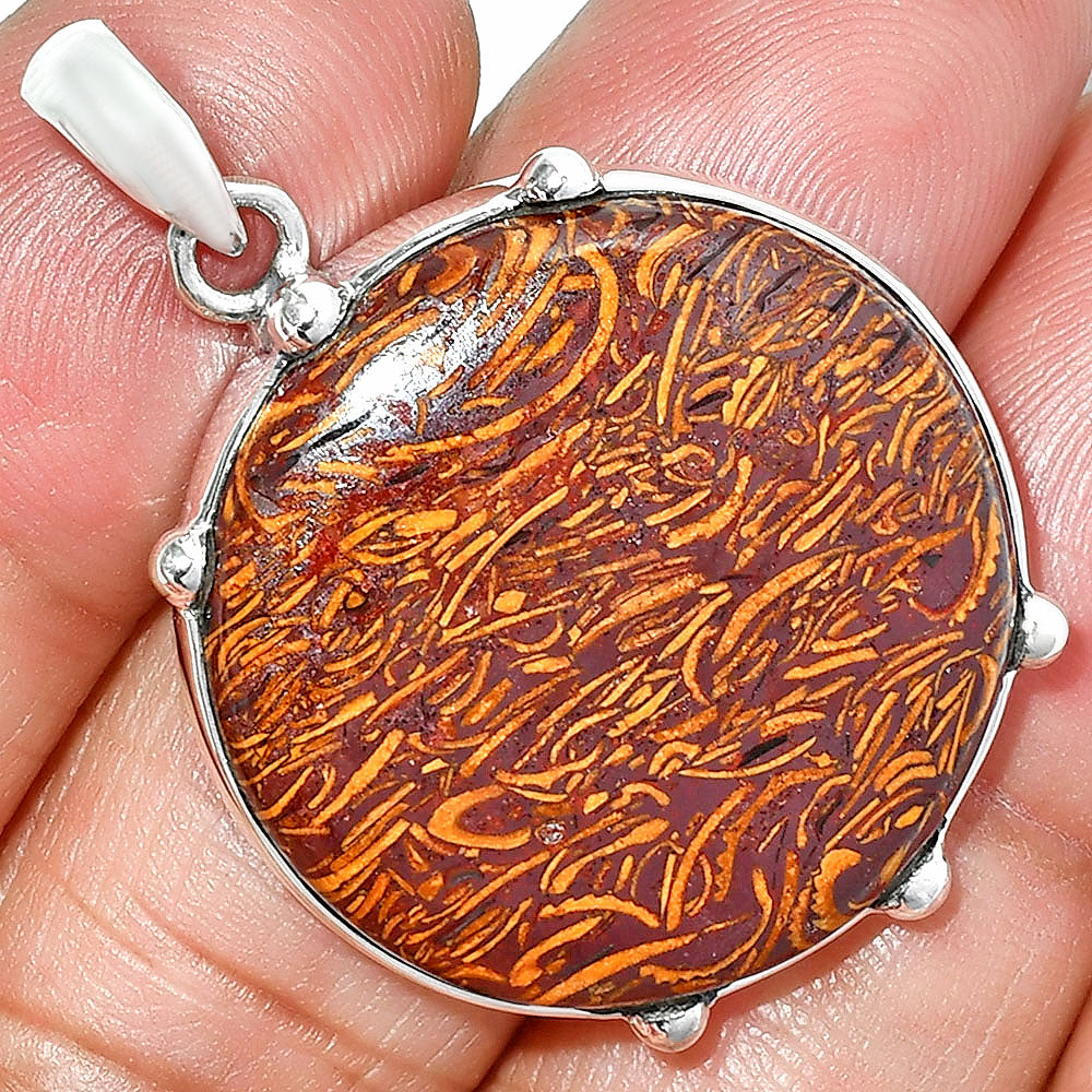 Natural Coquina Fossil Jasper - India Pendant P-1349 SDP151665