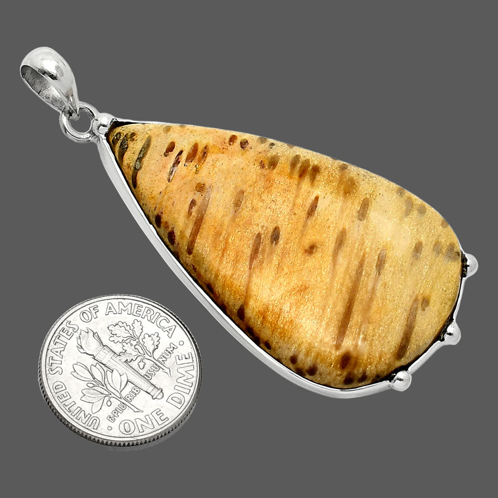 Natural Palm Root Fossil Agate Pendant P-1349 SDP151677