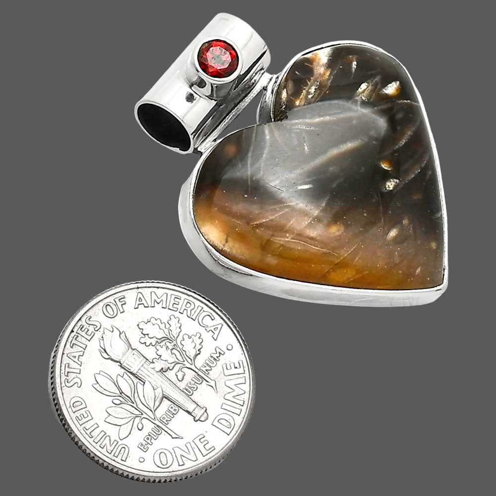 Heart - Bat Cave Jasper & Garnet Pendant P-1300 SDP151823