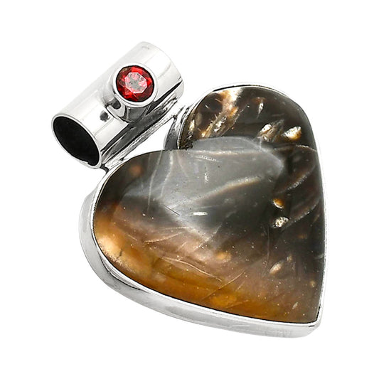 Heart - Bat Cave Jasper & Garnet Pendant P-1300 SDP151823