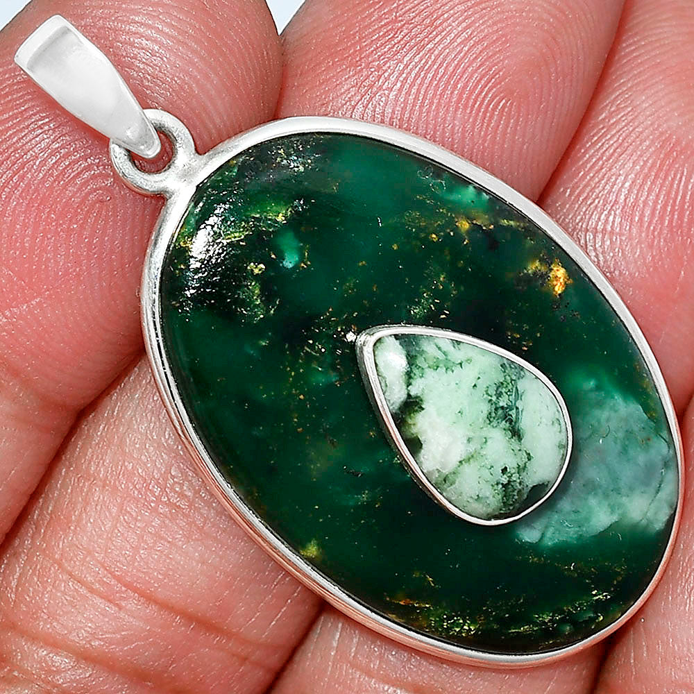 Green Fuchsite & Green Mariposite Pendant P-1323 SDP152205