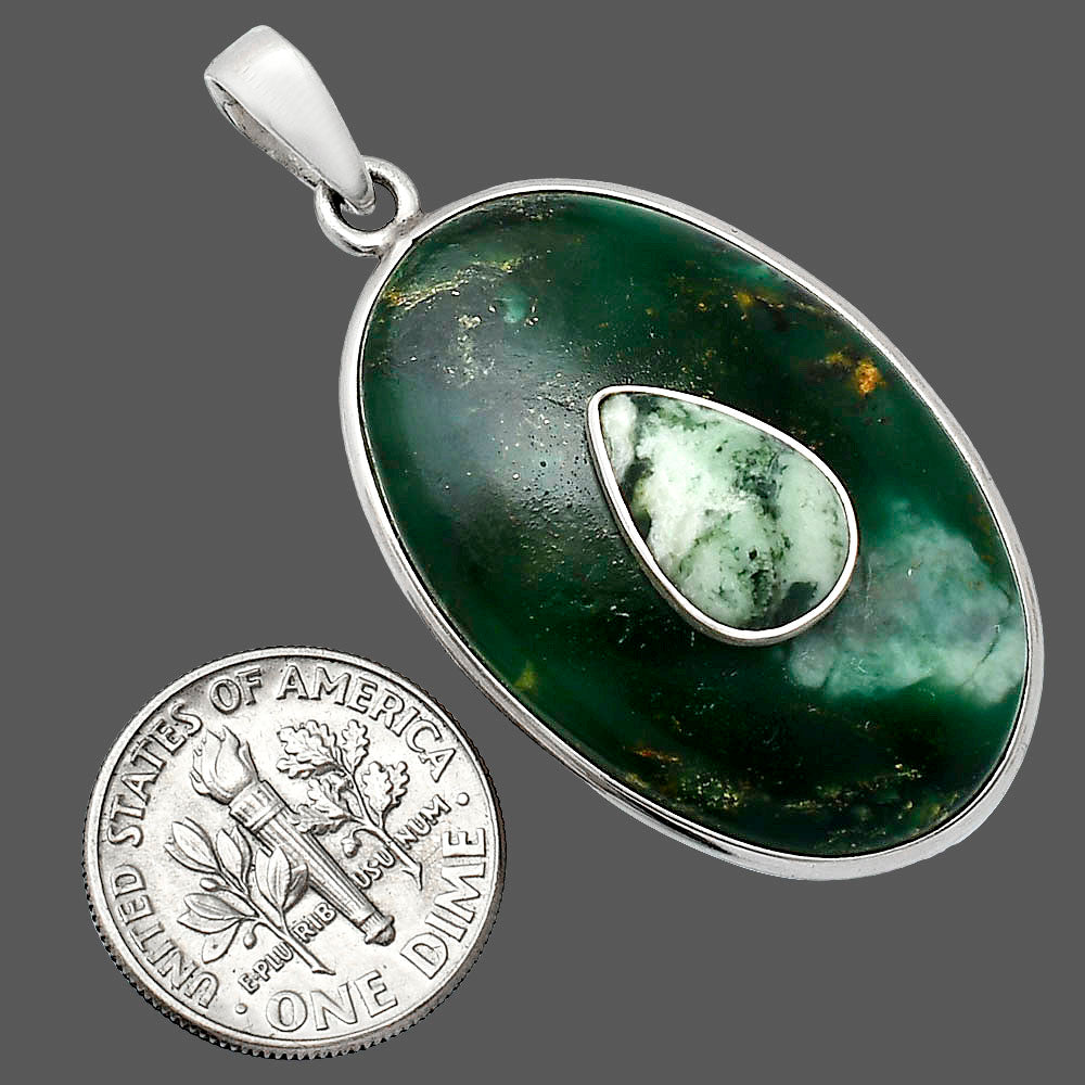Green Fuchsite & Green Mariposite Pendant P-1323 SDP152205