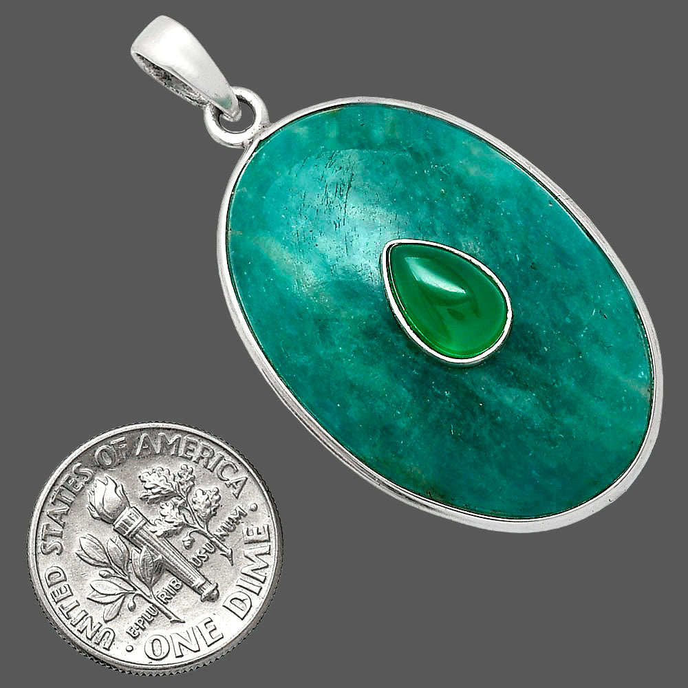 Russian Amazonite & Green Onyx Pendant P-1323 SDP152214