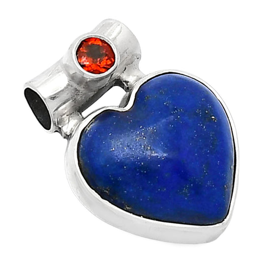 Heart - Natural Lapis Lazuli & Garnet Pendant P-1300 SDP152220