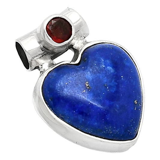 Heart - Natural Lapis Lazuli & Garnet Pendant P-1300 SDP152231