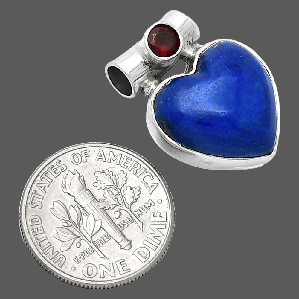 Heart - Natural Lapis Lazuli & Garnet Pendant P-1300 SDP152248