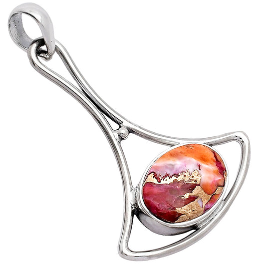 Kingman Orange Dahlia Turquoise Pendant P-1574 SDP152411