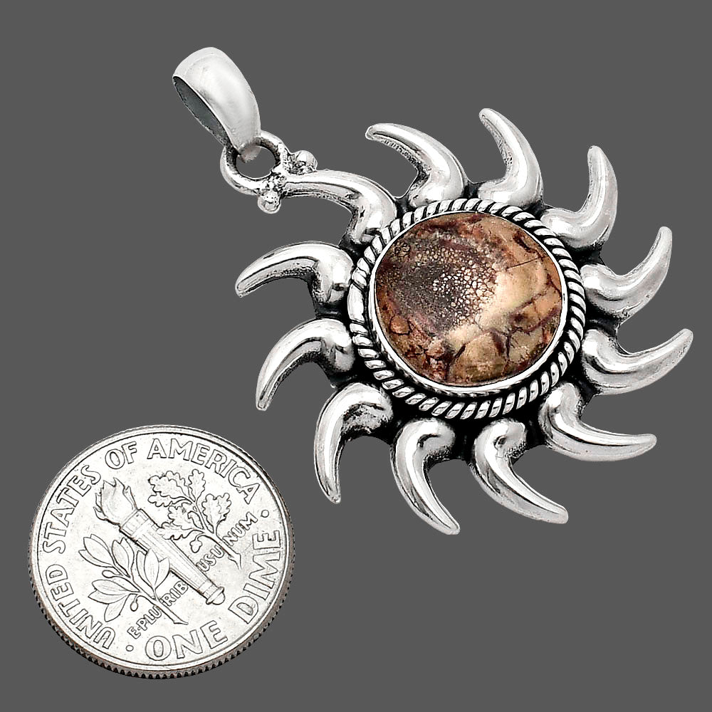 Sun - Natural Mexican Bird Eye Pendant P-1264 SDP152571