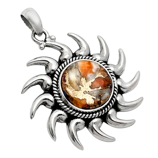 Sun - Natural Spiny Oyster Turquoise Pendant P-1264 SDP152580