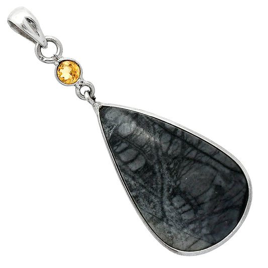 Natural Picasso Jasper & Citrine Pendant P-1098 SDP152590