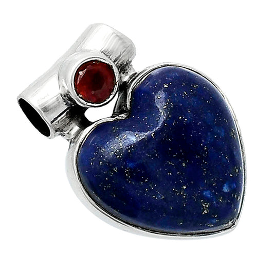 Heart - Lapis Lazuli & Garnet Pendant P-1300 SDP152604