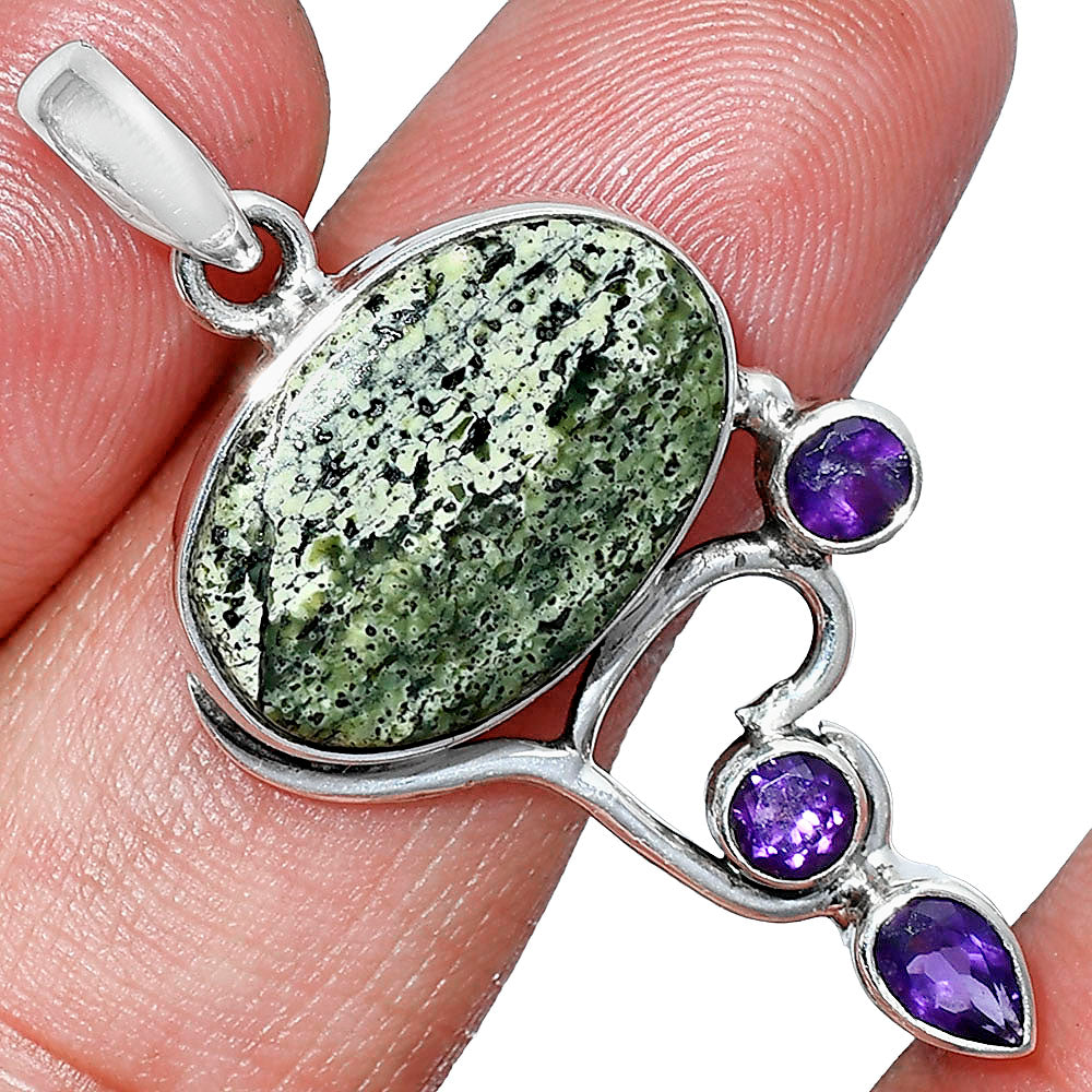 Natural Chrysotile & Amethyst Pendant P-1293 SDP152654