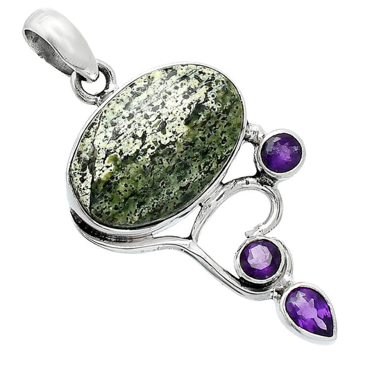 Natural Chrysotile & Amethyst Pendant P-1293 SDP152654