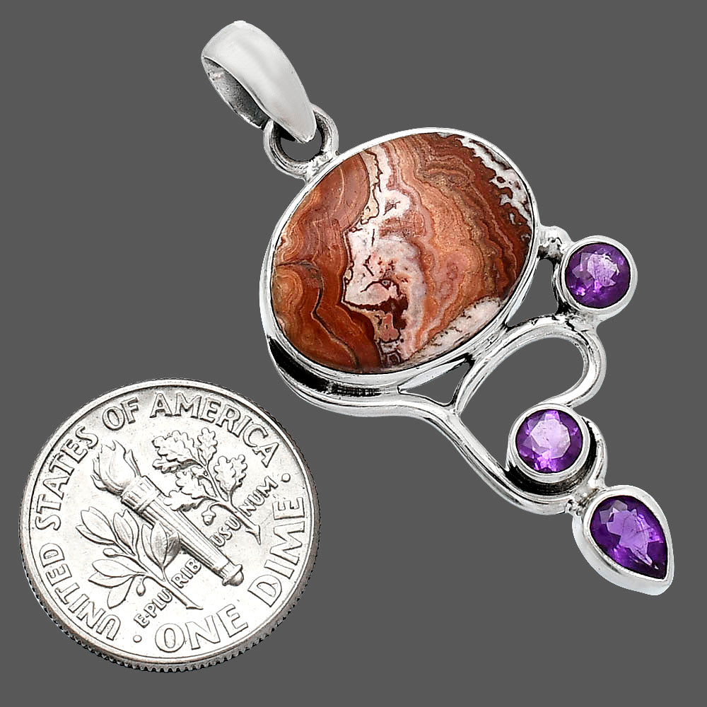 Rosetta Picture Jasper & Amethyst Pendant P-1293 SDP152656