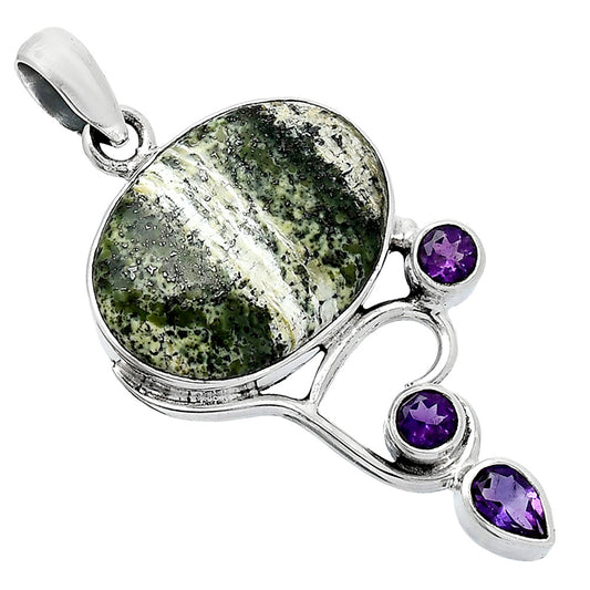 Natural Chrysotile & Amethyst Pendant P-1293 SDP152684