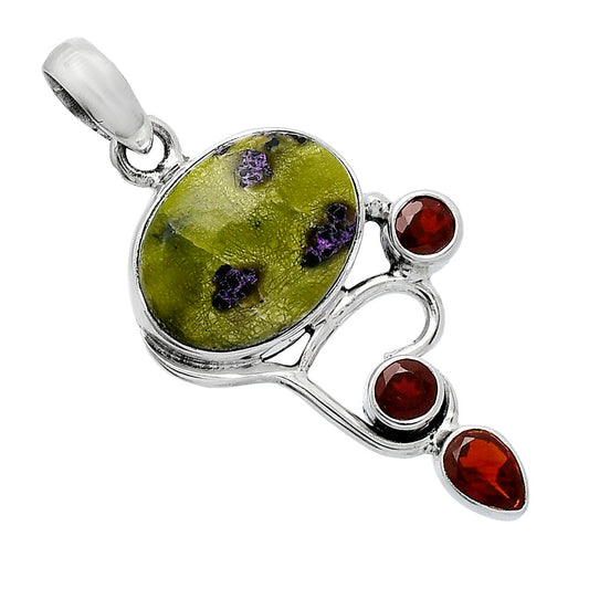 Natural Stichtite & Garnet Pendant P-1293 SDP152693