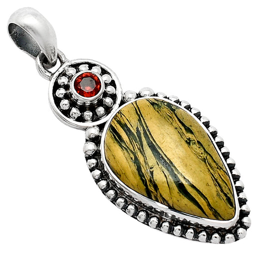 Natural Mariposite & Garnet Pendant P-1500 SDP152827