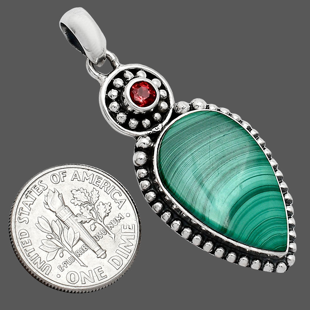 Malachite Eye - Congo & Garnet Pendant P-1500 SDP152832