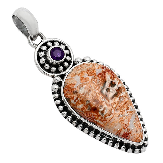 Rosetta Picture Jasper & Amethyst Pendant P-1500 SDP152838
