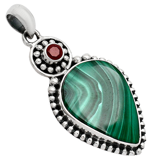 Malachite Eye - Congo & Garnet Pendant P-1500 SDP152844