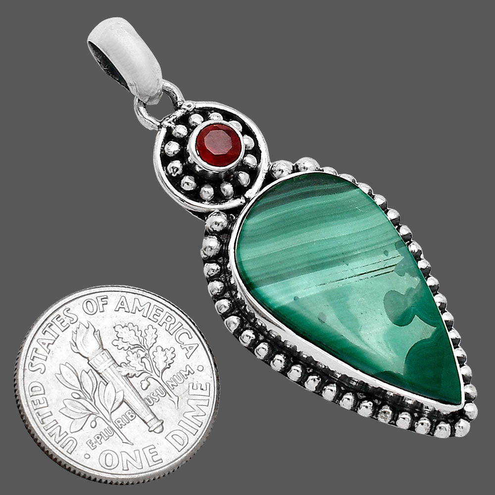 Malachite Eye - Congo & Garnet Pendant P-1500 SDP152847