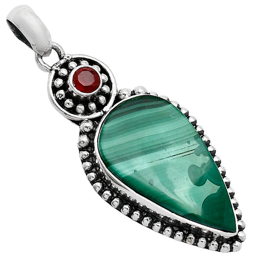Malachite Eye - Congo & Garnet Pendant P-1500 SDP152847
