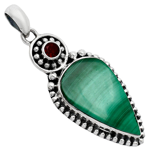 Malachite Eye - Congo & Garnet Pendant P-1500 SDP152850