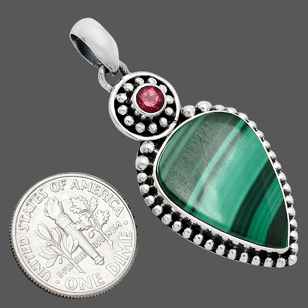 Malachite Eye - Congo & Garnet Pendant P-1500 SDP152853