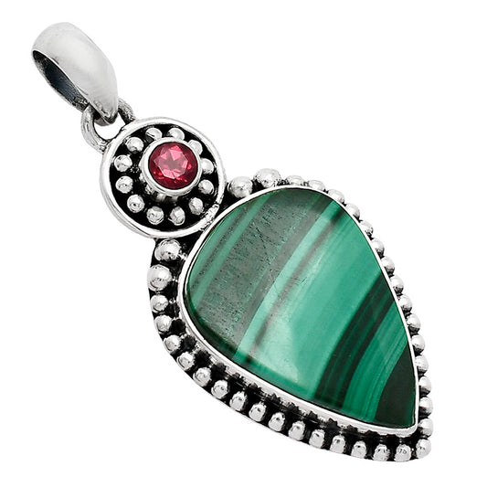 Malachite Eye - Congo & Garnet Pendant P-1500 SDP152853