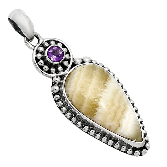 Natural Yellow Aragonite & Amethyst Pendant P-1500 SDP152855