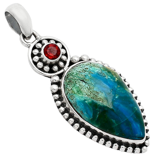 Natural Peruvian Opalina & Garnet Pendant P-1500 SDP152858