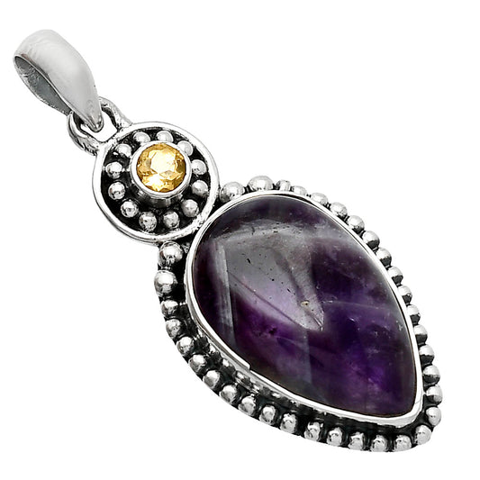 Natural Chevron Amethyst & Citrine Pendant P-1500 SDP152860
