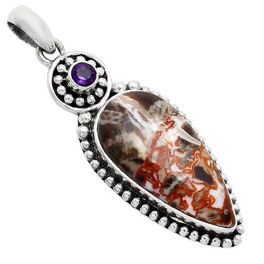 Rosetta Picture Jasper & Amethyst Pendant P-1500 SDP152861