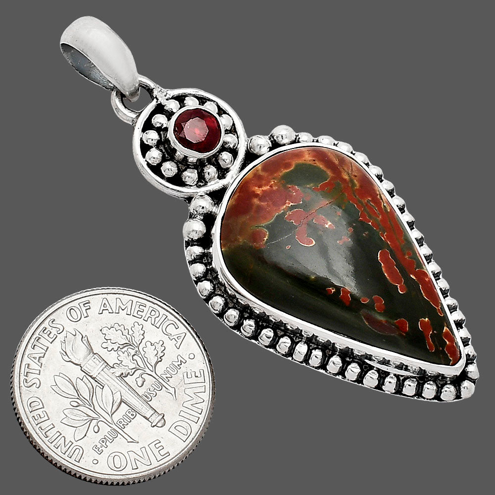 Natural Cherry Creek & Garnet Pendant P-1500 SDP152870