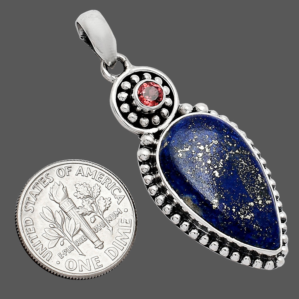Lapis Lazuli - Afghanistan & Garnet Pendant P-1500 SDP152882