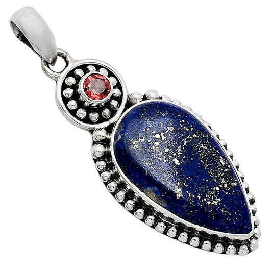 Lapis Lazuli - Afghanistan & Garnet Pendant P-1500 SDP152882