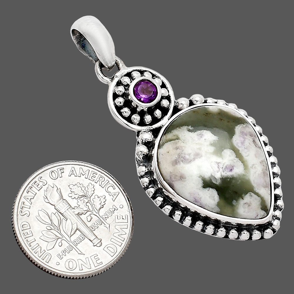 Natural Peace Jade & Amethyst Pendant P-1500 SDP152883