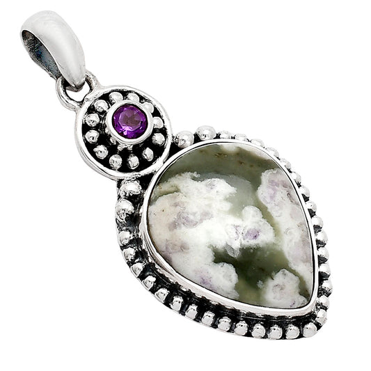 Natural Peace Jade & Amethyst Pendant P-1500 SDP152883