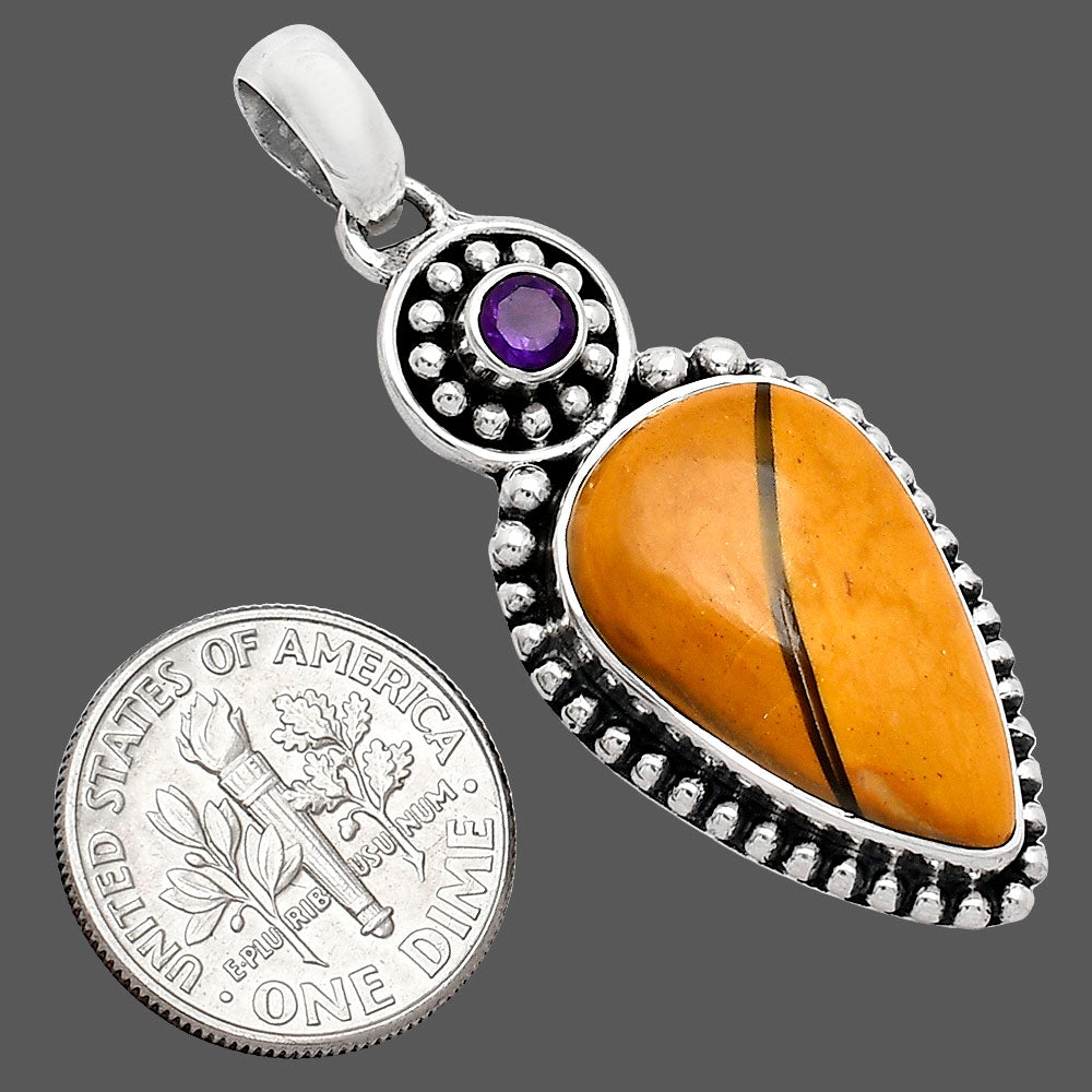 Brecciated Mookaite & Amethyst Pendant P-1500 SDP152887