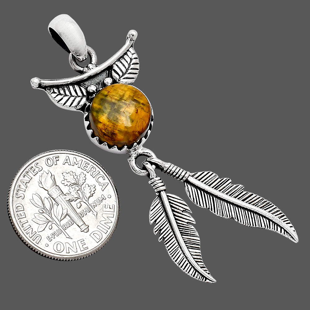 Feather - Natural Nellite Pendant P-1284 SDP152916